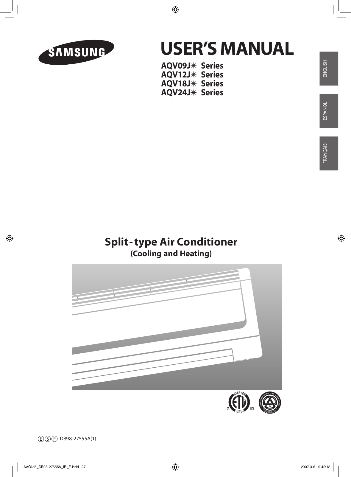 Samsung AQV09J User Manual