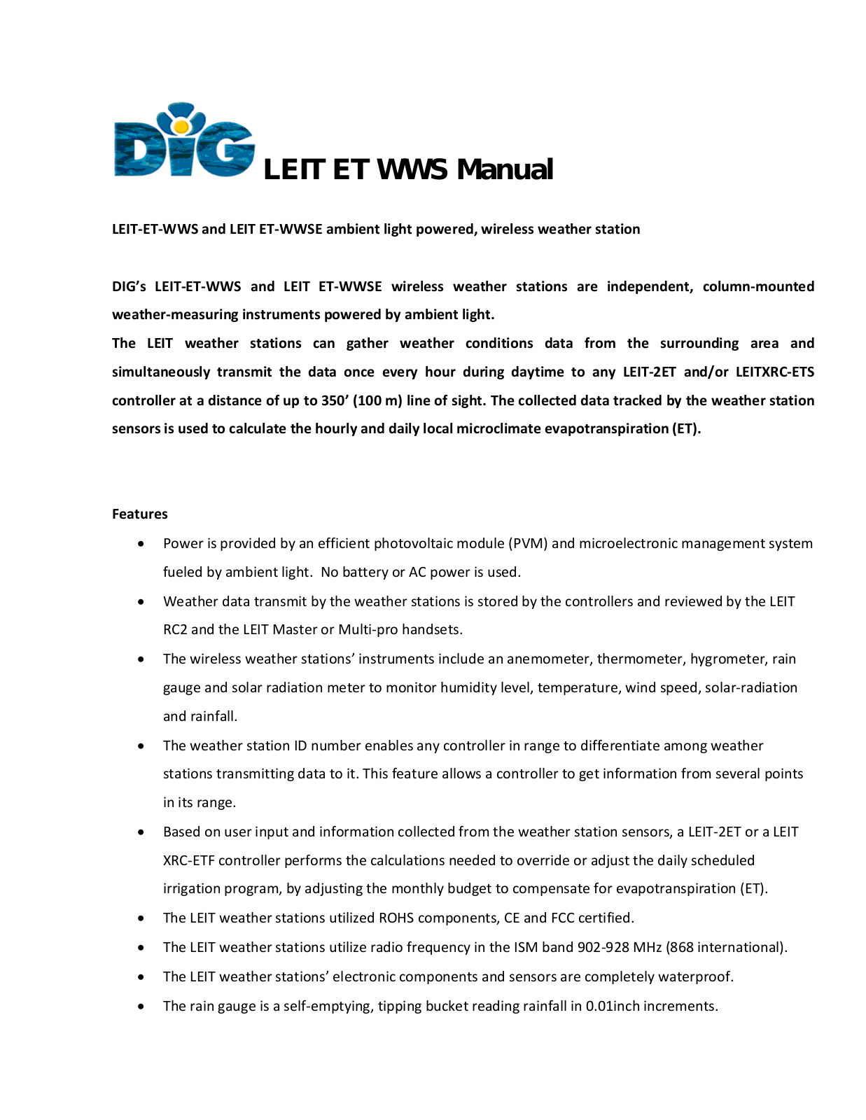 DIG LEIT03 User Manual - ManualMachine.com