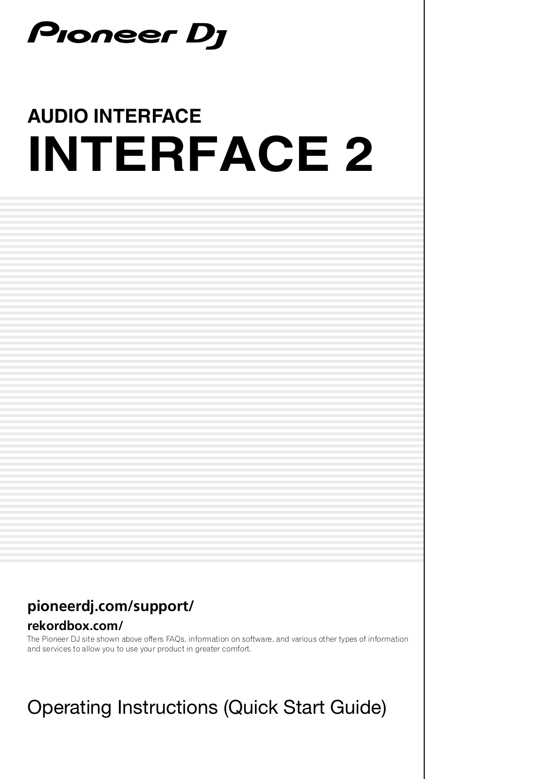 Pioneer INTERFACE 2 Quick Start Guide