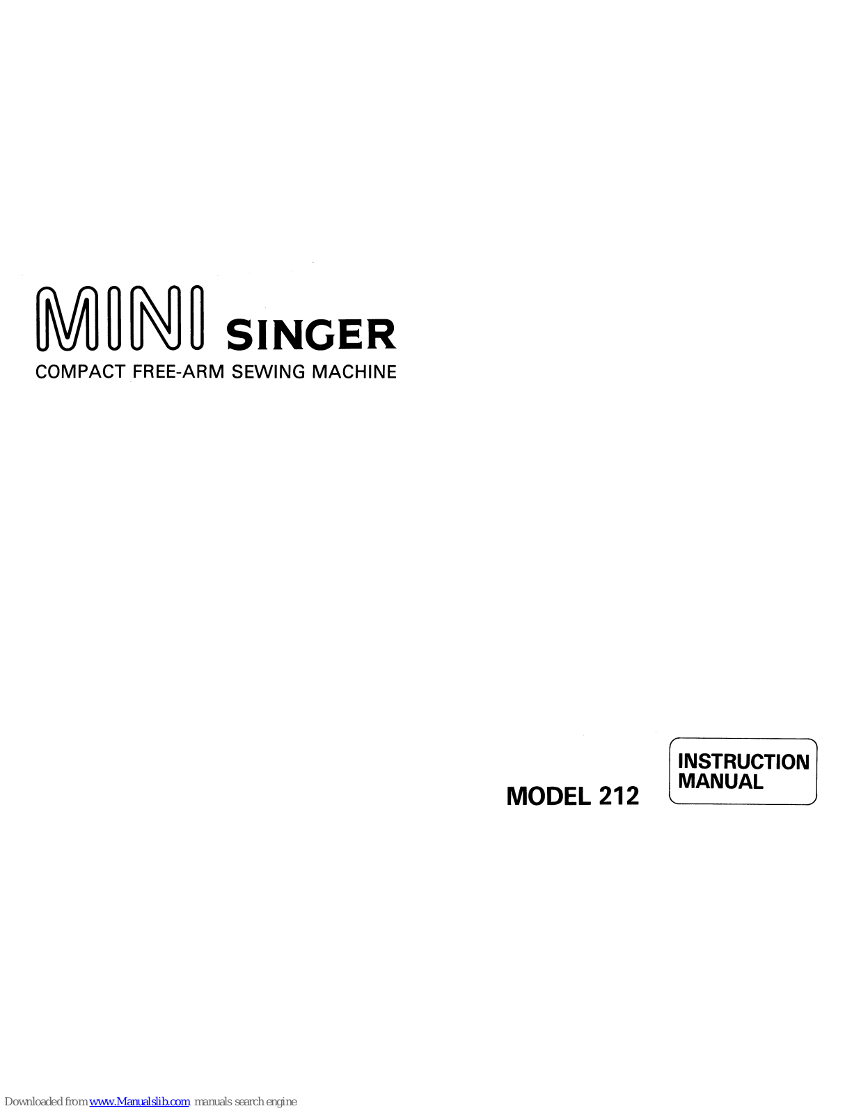 Singer 212, Mini 212 Instruction Manual