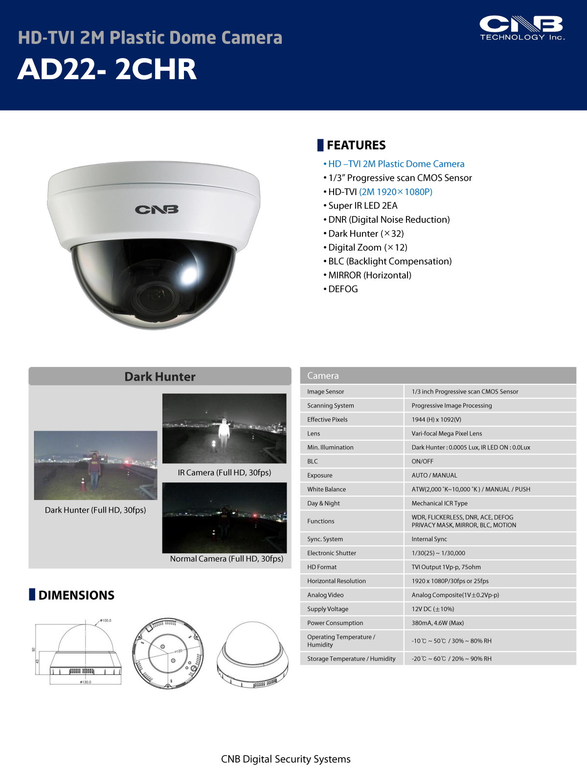 CNB AD22-2CHR Specsheet