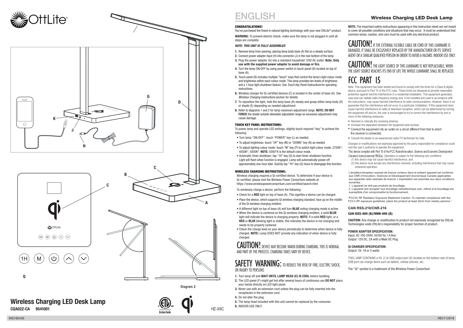 Ottlite Technologies HZ X9C User Manual