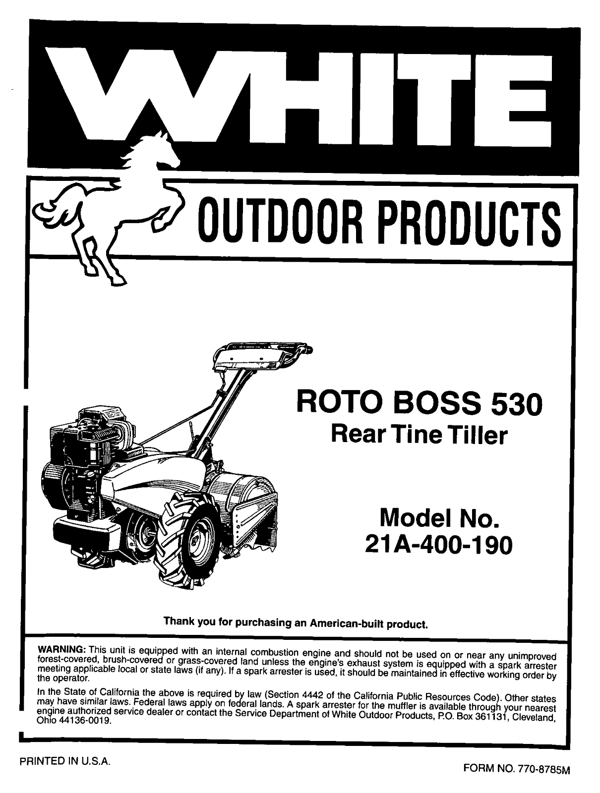 White 21A-400-190 User Manual