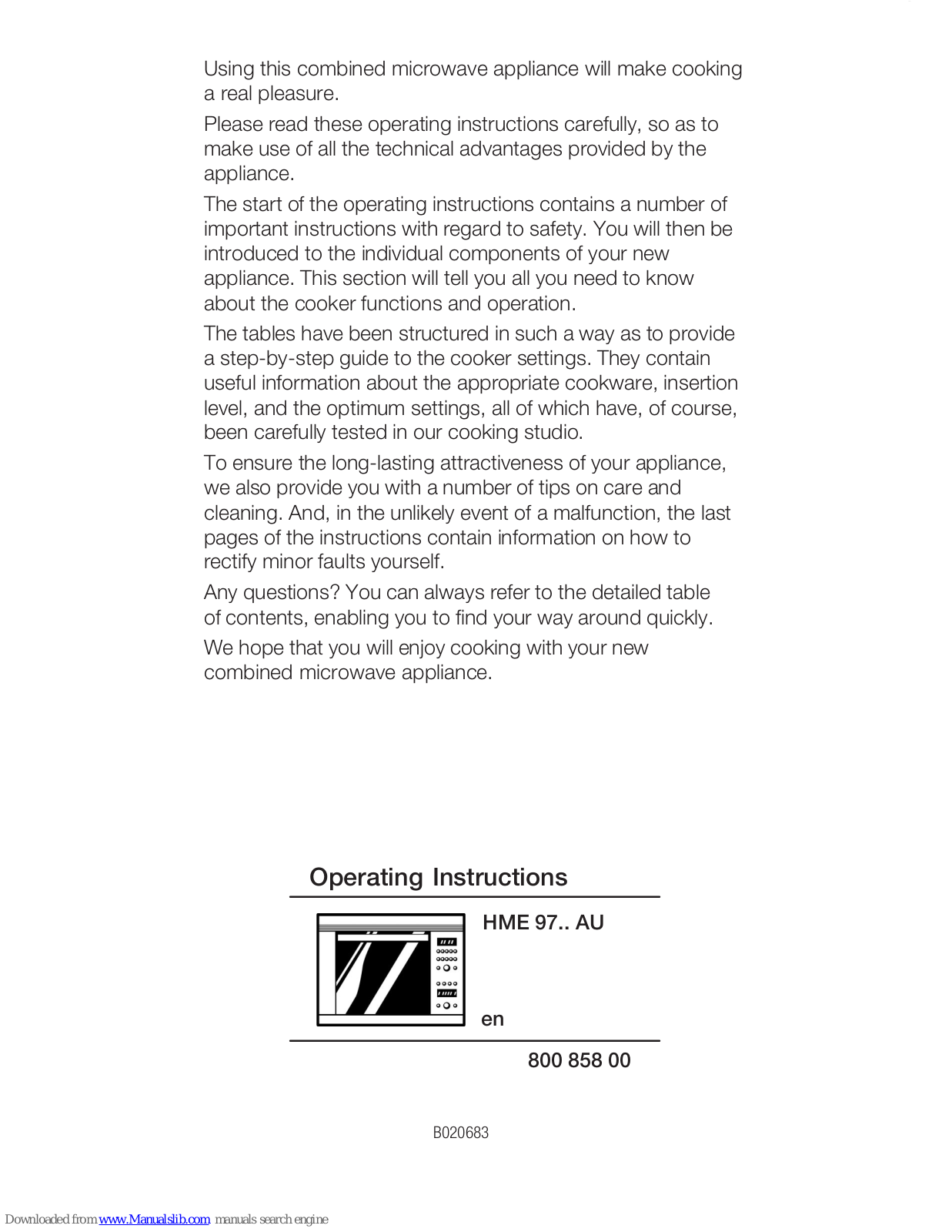 Siemens HME 97 Series, HME 97..AU Operating Instructions Manual