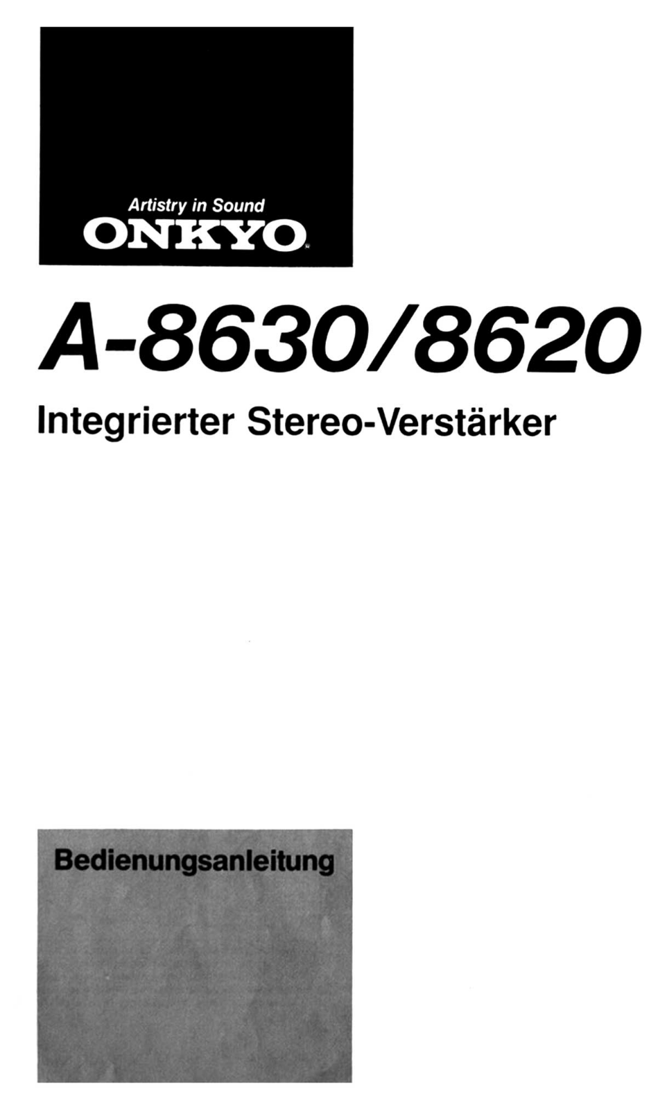 Onkyo A-8620, A-8630 Owners manual