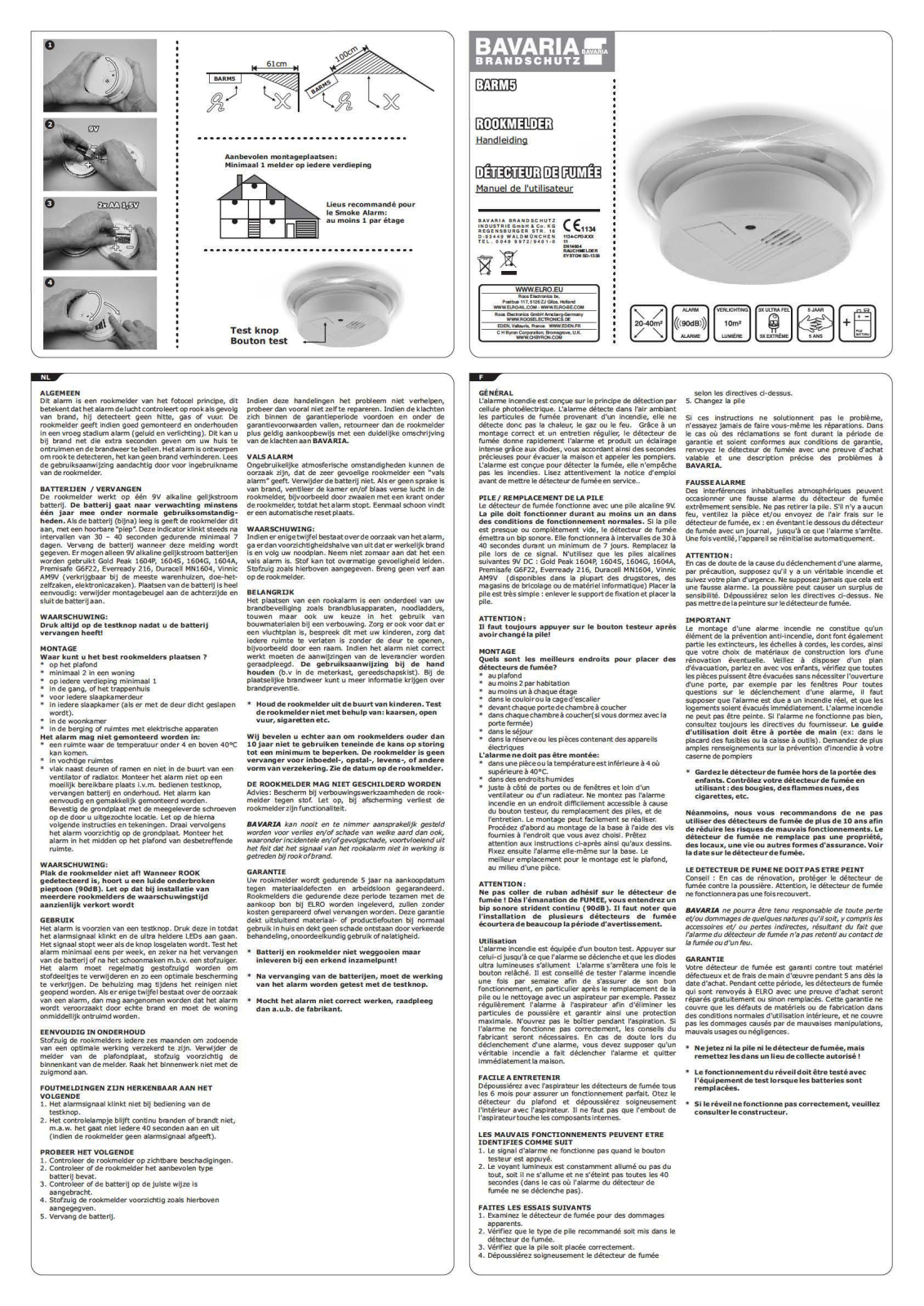 ELRO BARM5 User guide