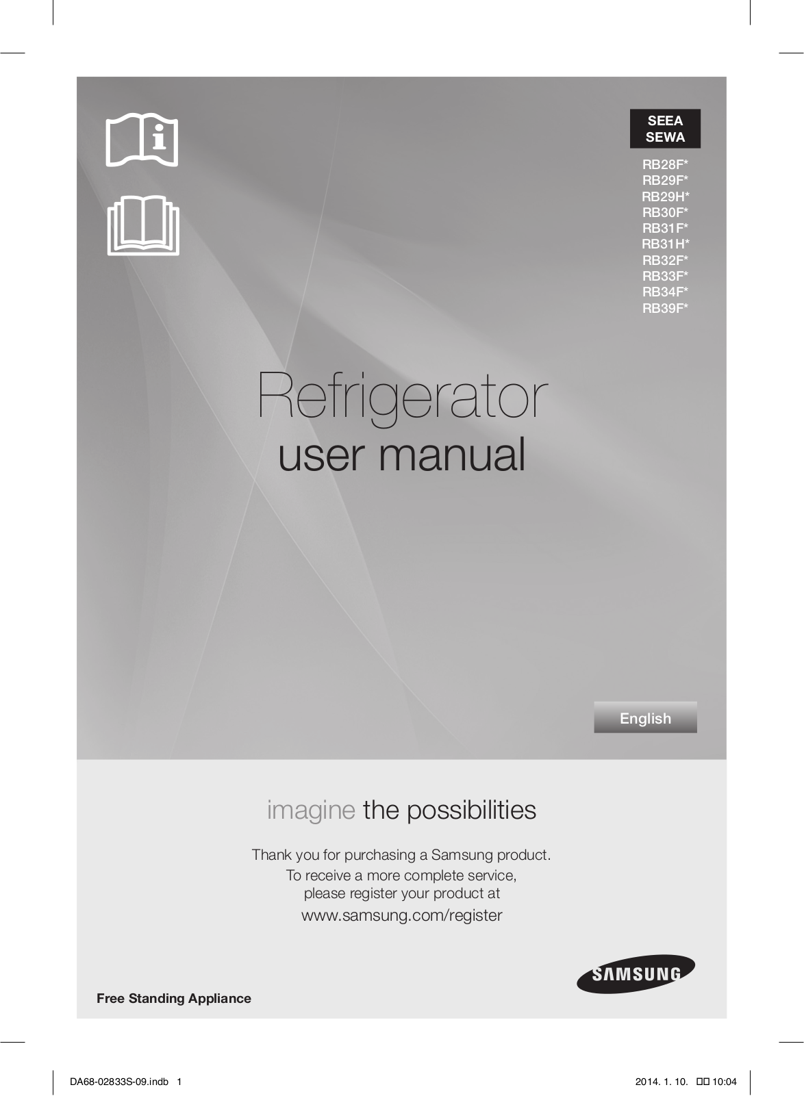 Samsung RB28F series, RB29F series, RB30F series, RB31F series, RB31H series User Manual