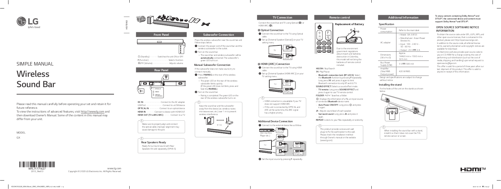 LG GX USER'S GUIDE