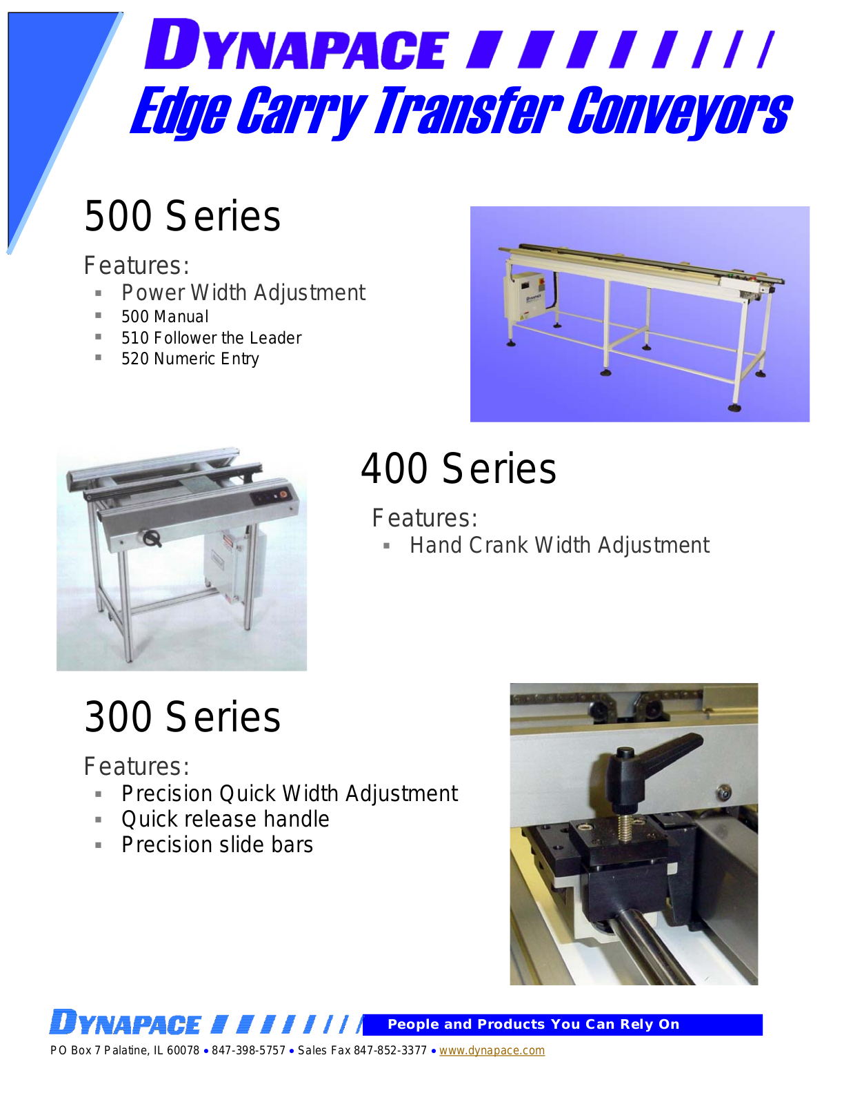 DYNAPACE Transfer Conveyor User Manual