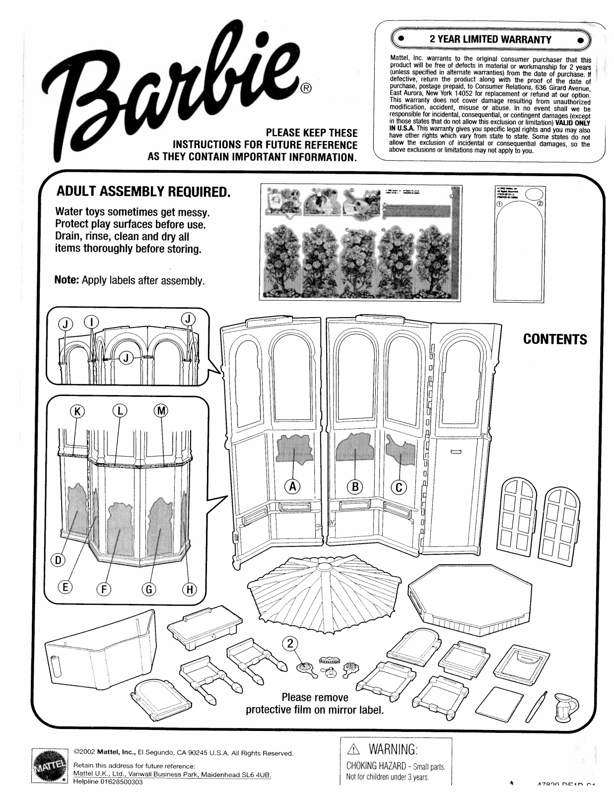 Fisher-Price 47829 Instruction Sheet