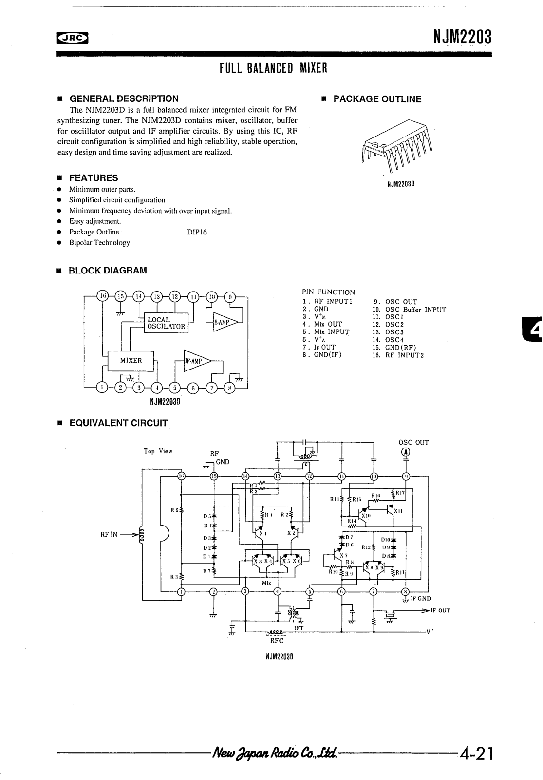 Datasheets NJM2203 Datasheet - ManualMachine.com