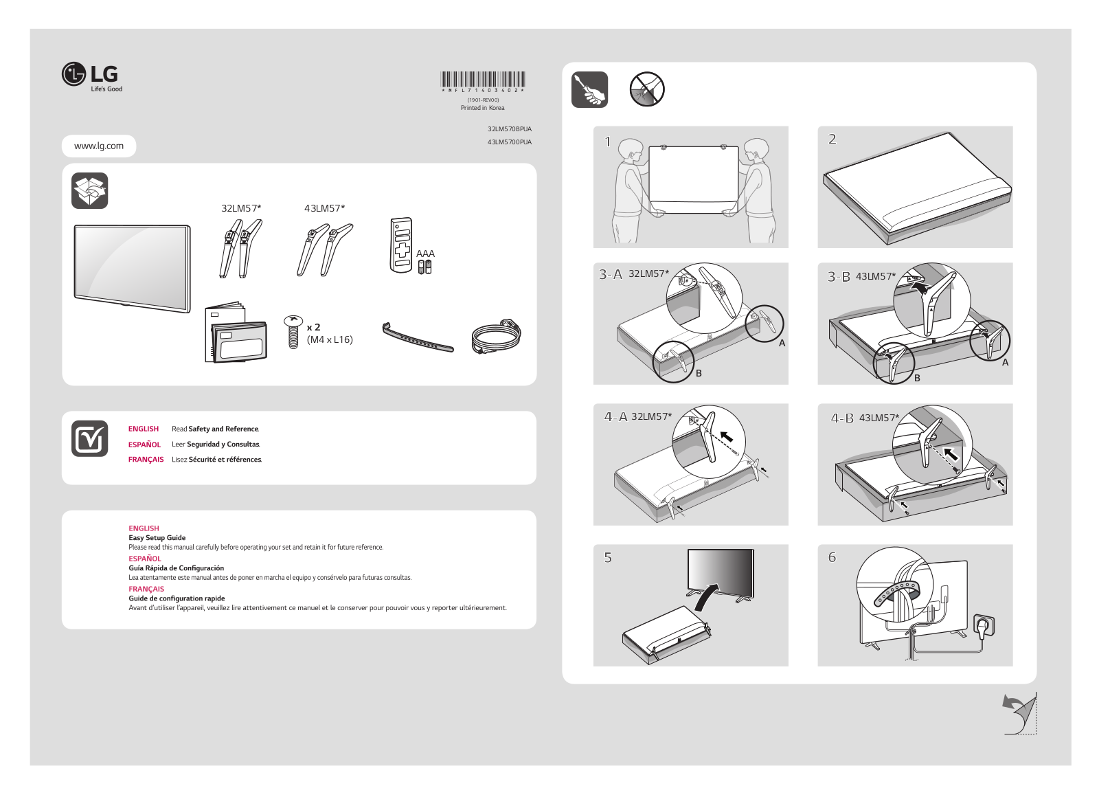 LG 43LM5700PUA QUICK SETUP GUIDE