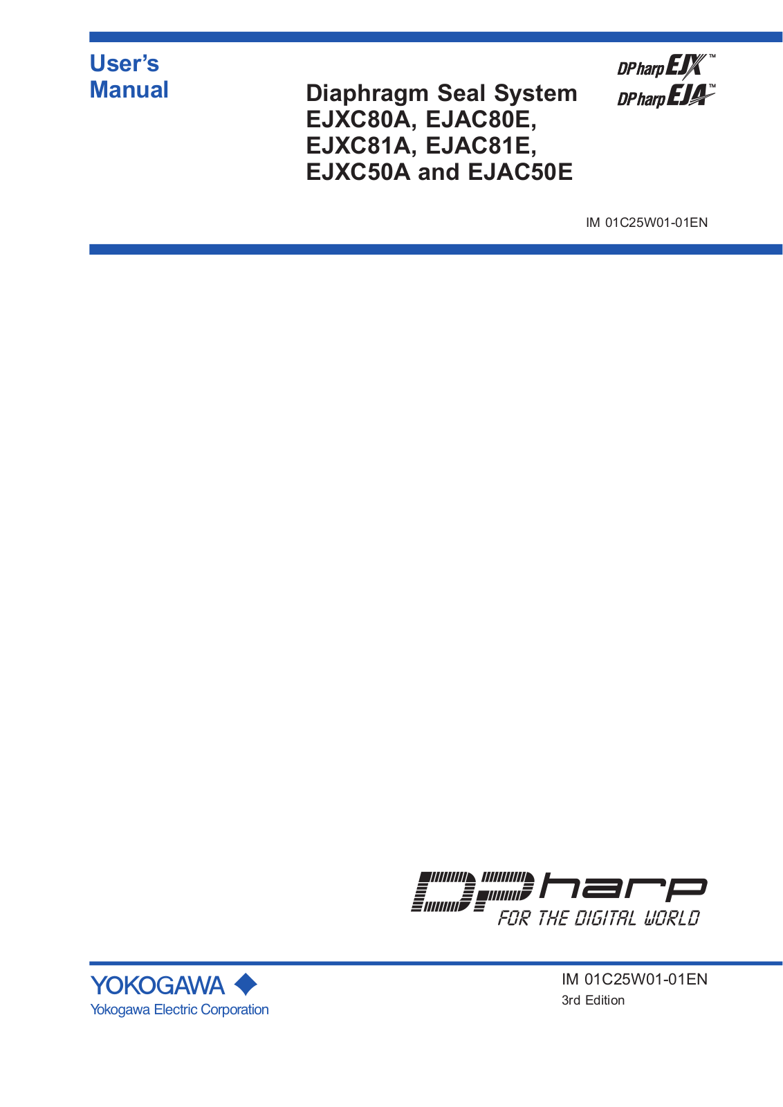 YOKOGAWA EJXC80A, EJXC81A, EJAC81E, EJAC80E, EJXC50A User Manual