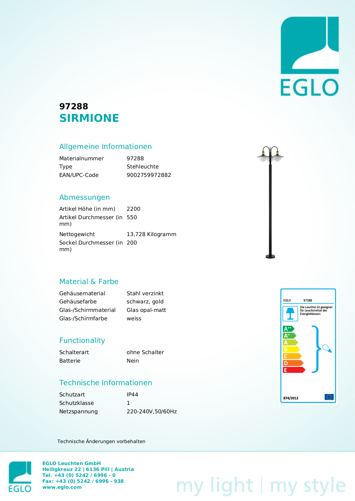 Eglo 97288 Service Manual