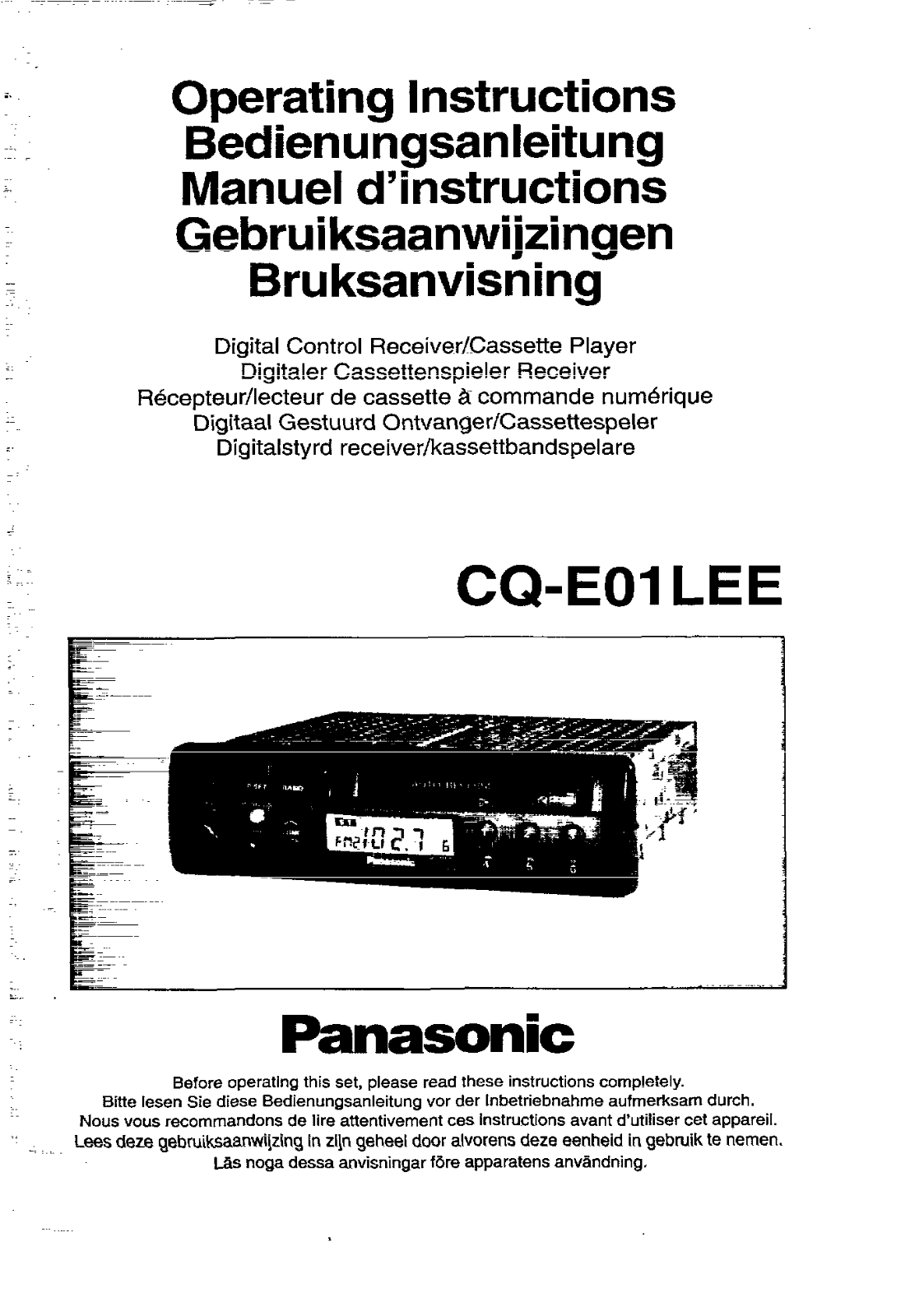 Panasonic CQ-E01L User Manual