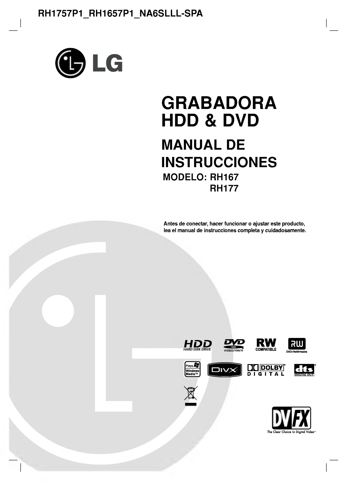 LG RH1657P1 User Manual