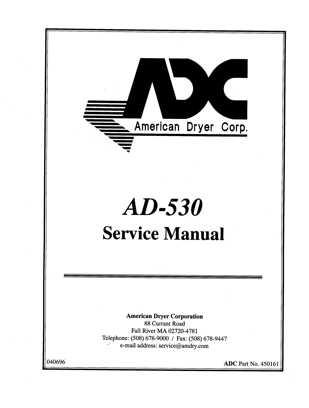 American Dryer Corp AD-530 User Manual