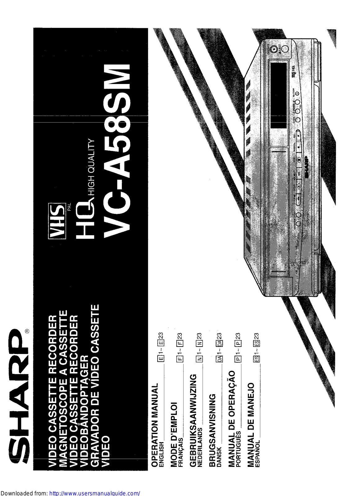 SHARP VC-A58SM User Manual