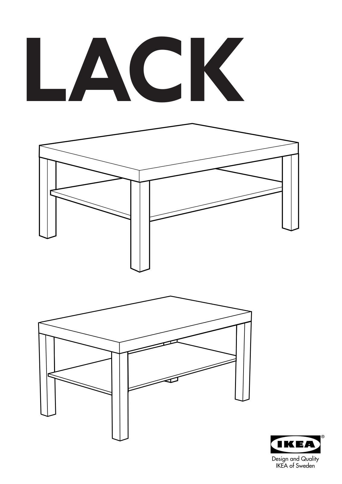 IKEA LACK COFFEE TABLE 46 1-2X30 3-4, LACK COFFEE TABLE 35X22X18 Assembly Instruction