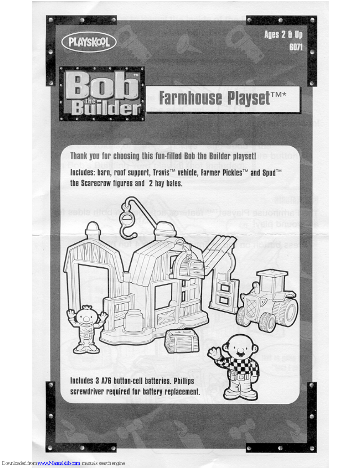 Playskool Bob the Builder 8071, Bob the Builder 6071 Instructions Manual