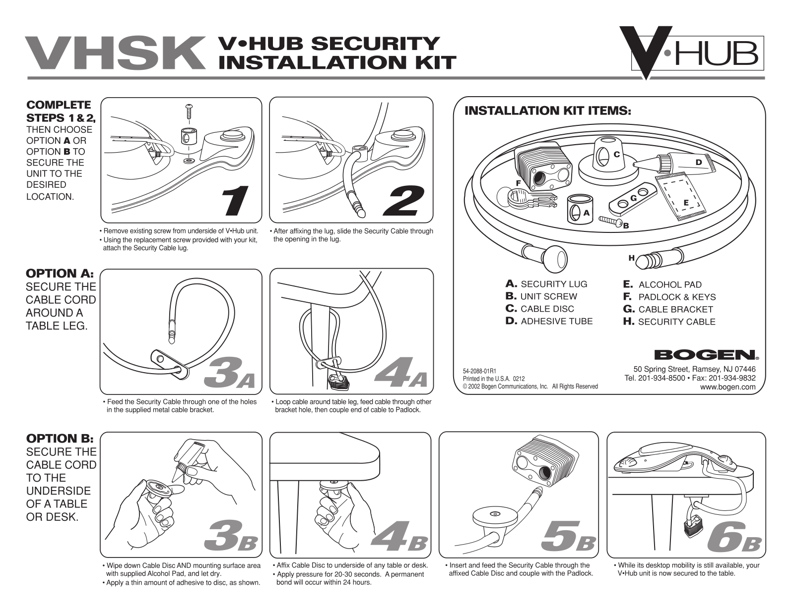 Bogen VHSK Service Manual