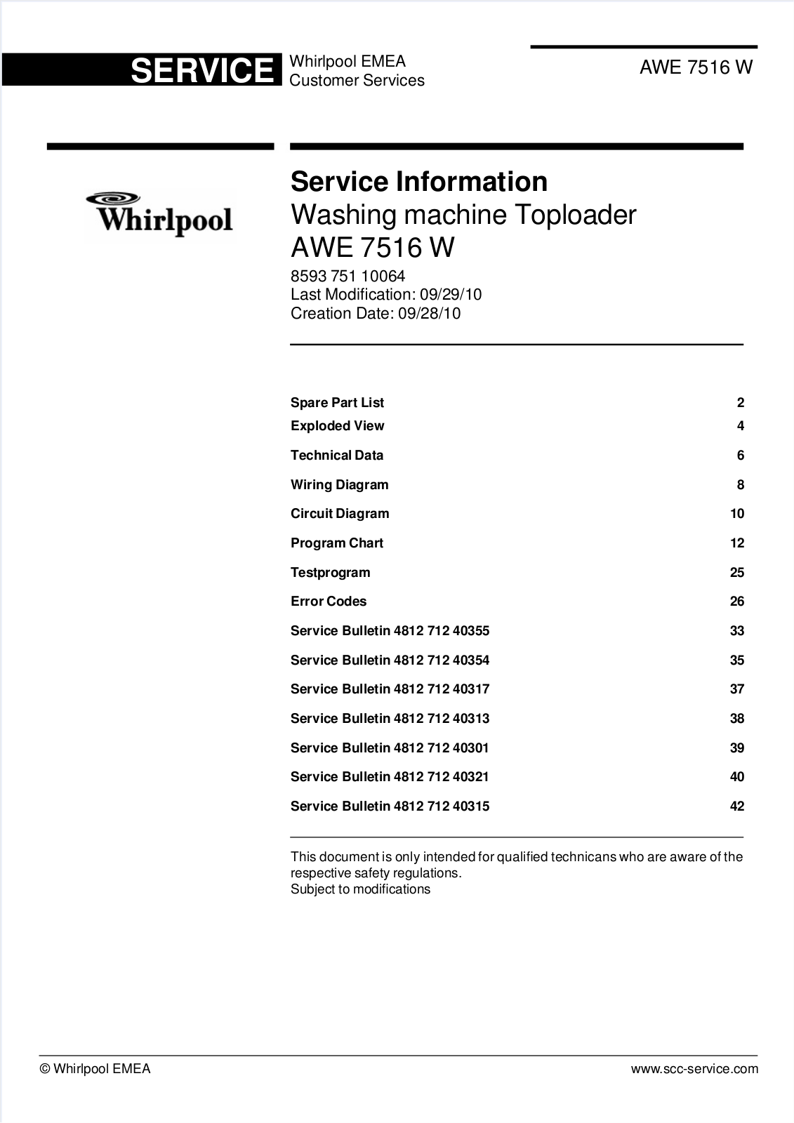 Whirlpool AWE7516-w Schematic