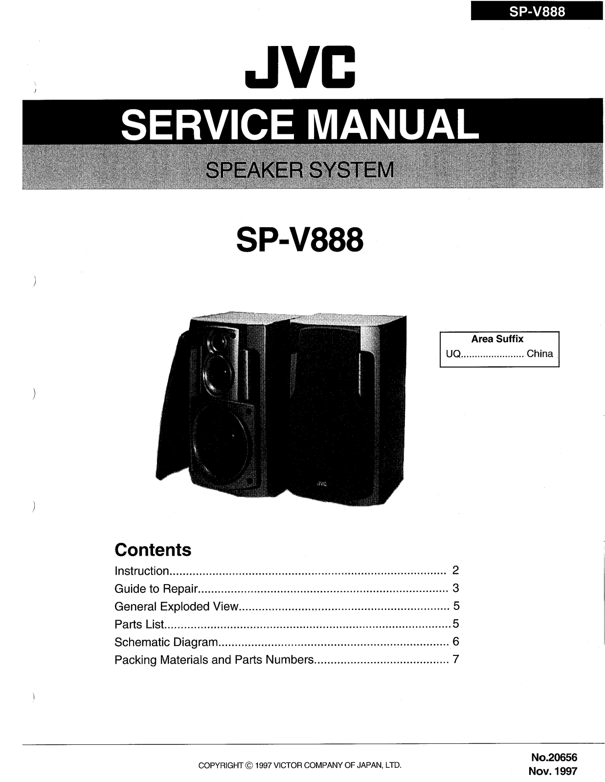 JVC SP-V888TU Service Manual