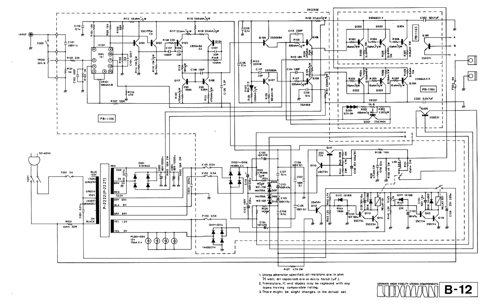 Luxman B-12 Schematic