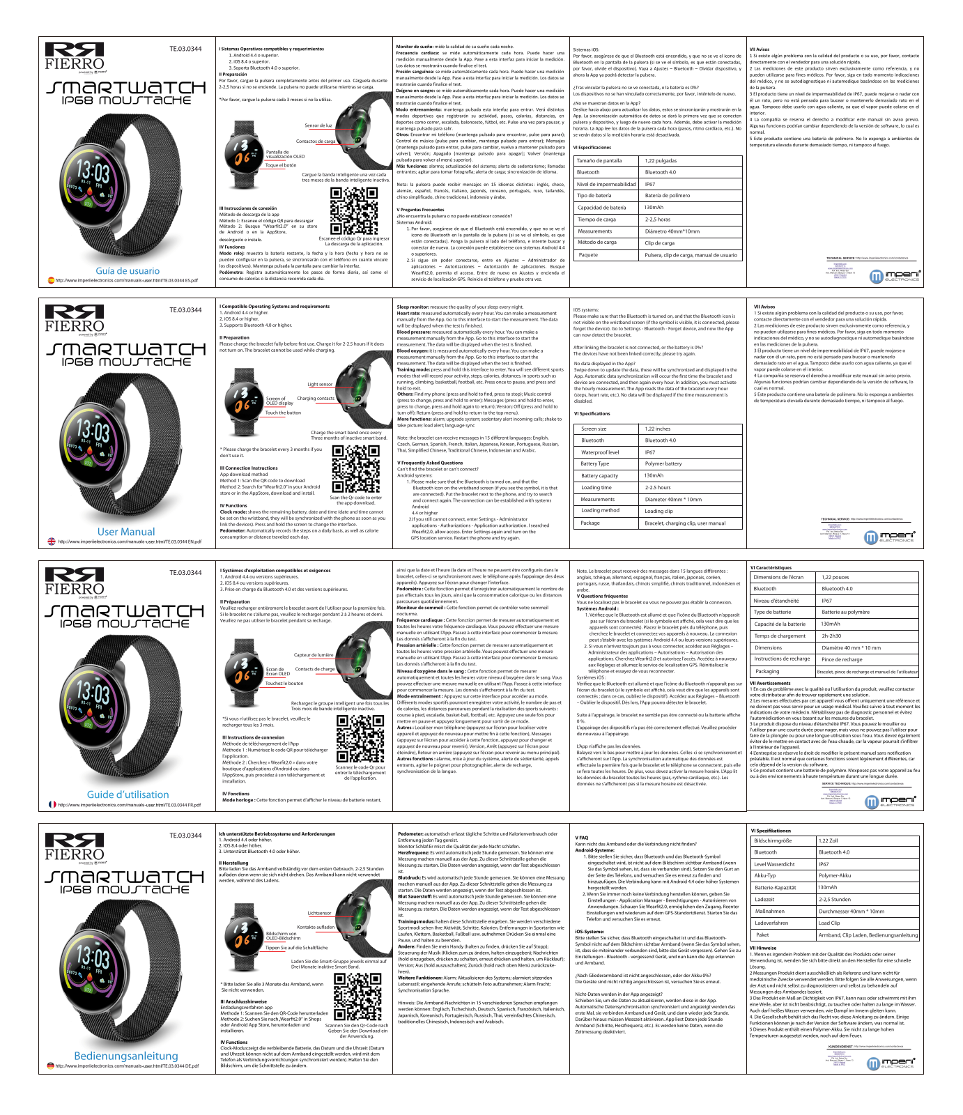 imperii SmartWatch IPG8 Moustache User Manual