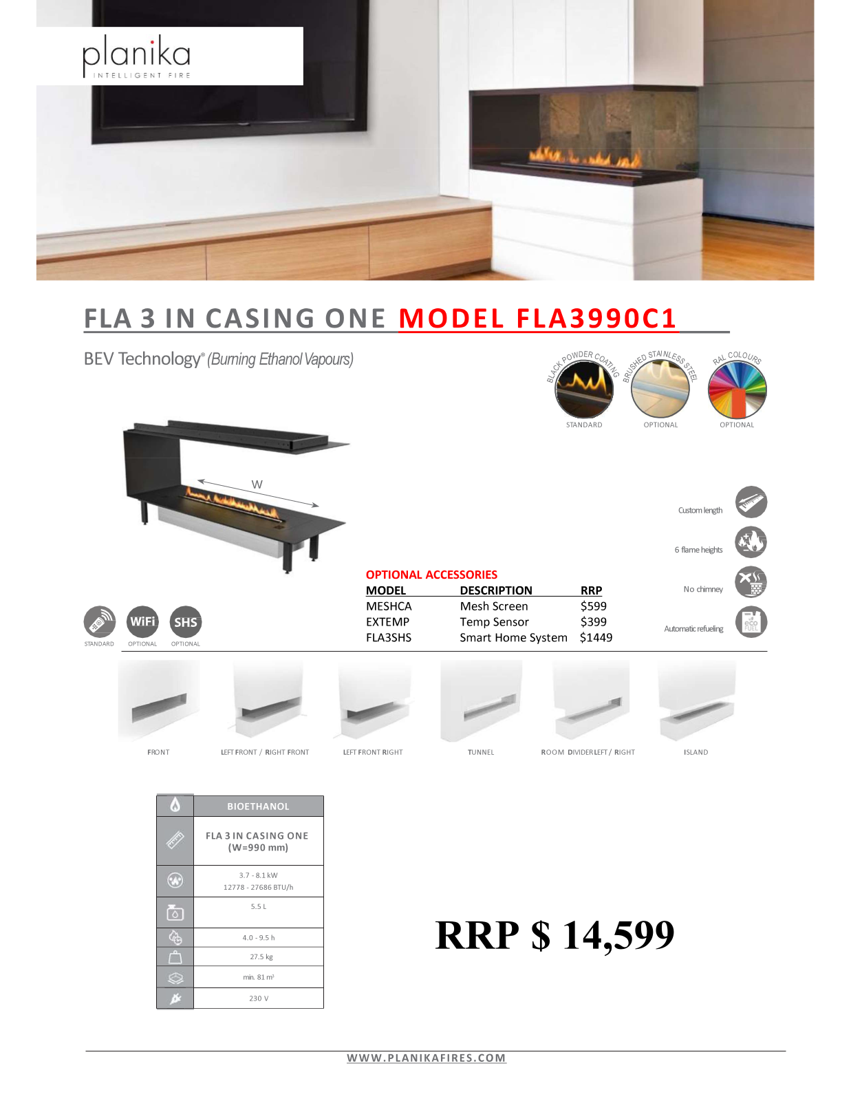 Planika FLA3990C1 Specifications Sheet - ManualMachine.com