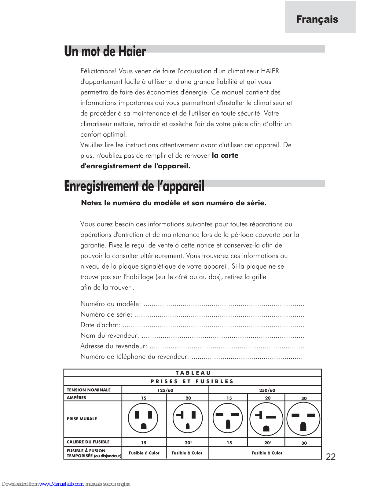 Haier ESA3109 - annexe 1, ESA3109 1 User Manual