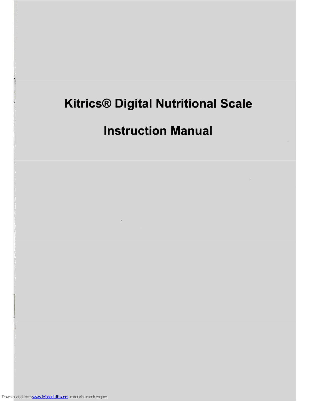 Kitrics B000U67EI0 Instruction Manual