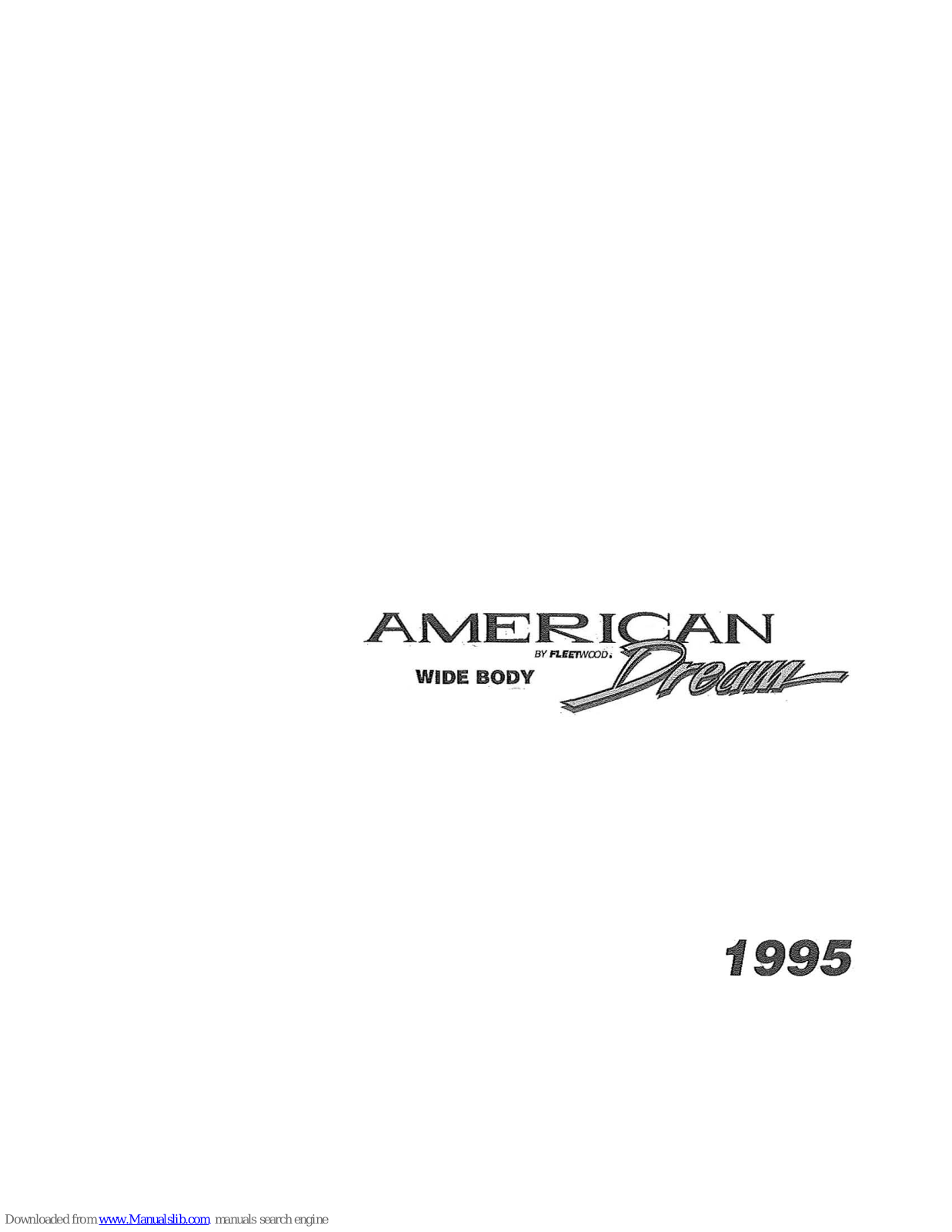 Fleetwood American Dream 1995 Owner's Manual