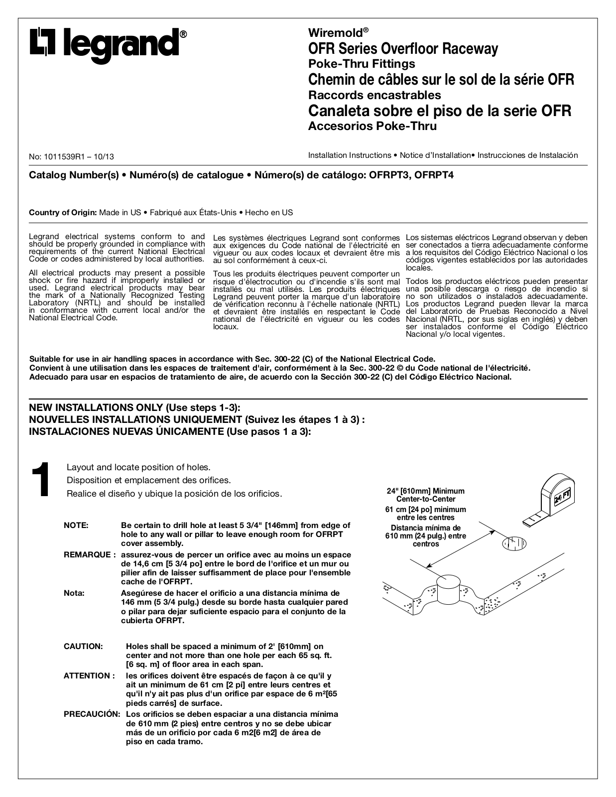 Legrand OFRPT3 User Manual