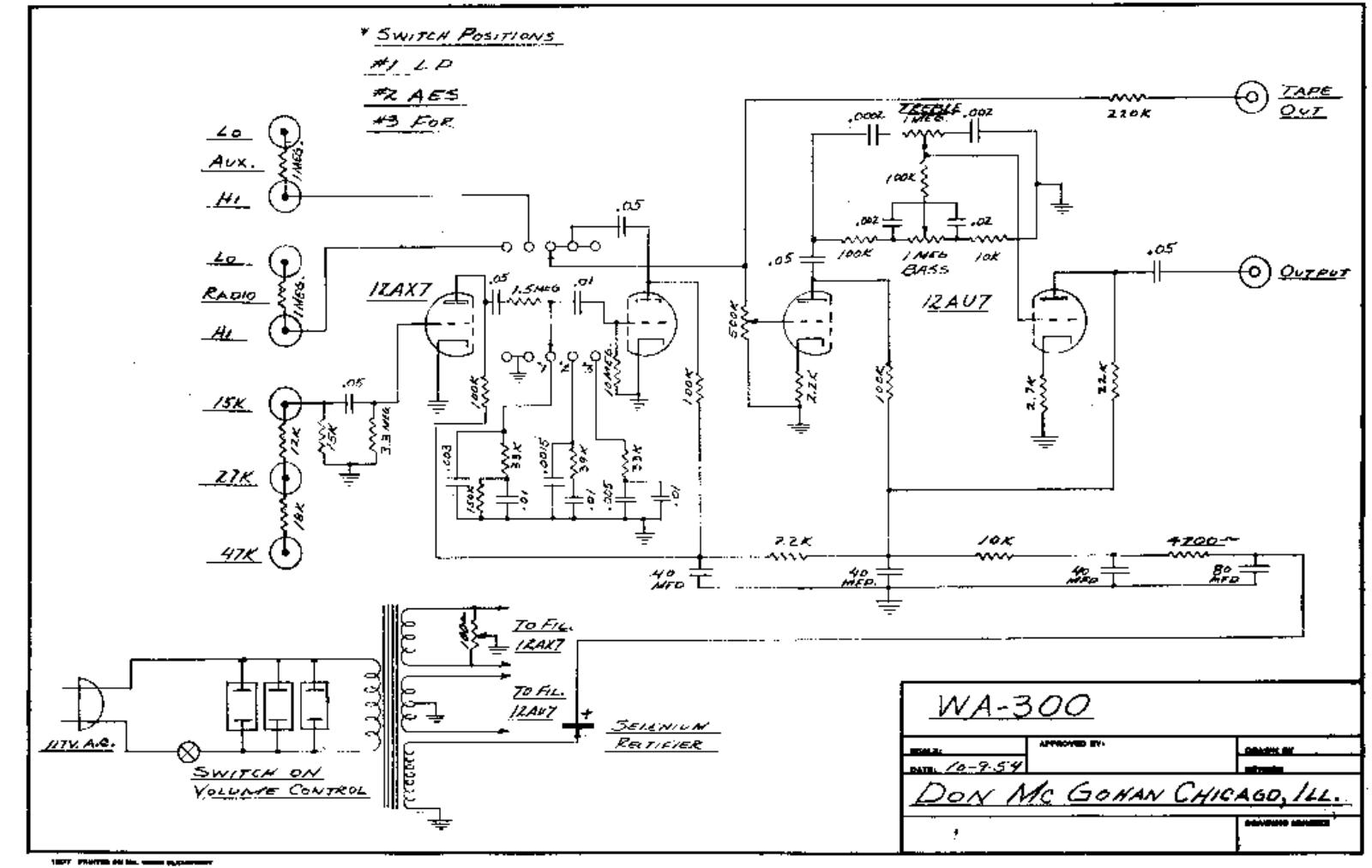 Don Mcgohan mwa300 schematic - ManualMachine.com