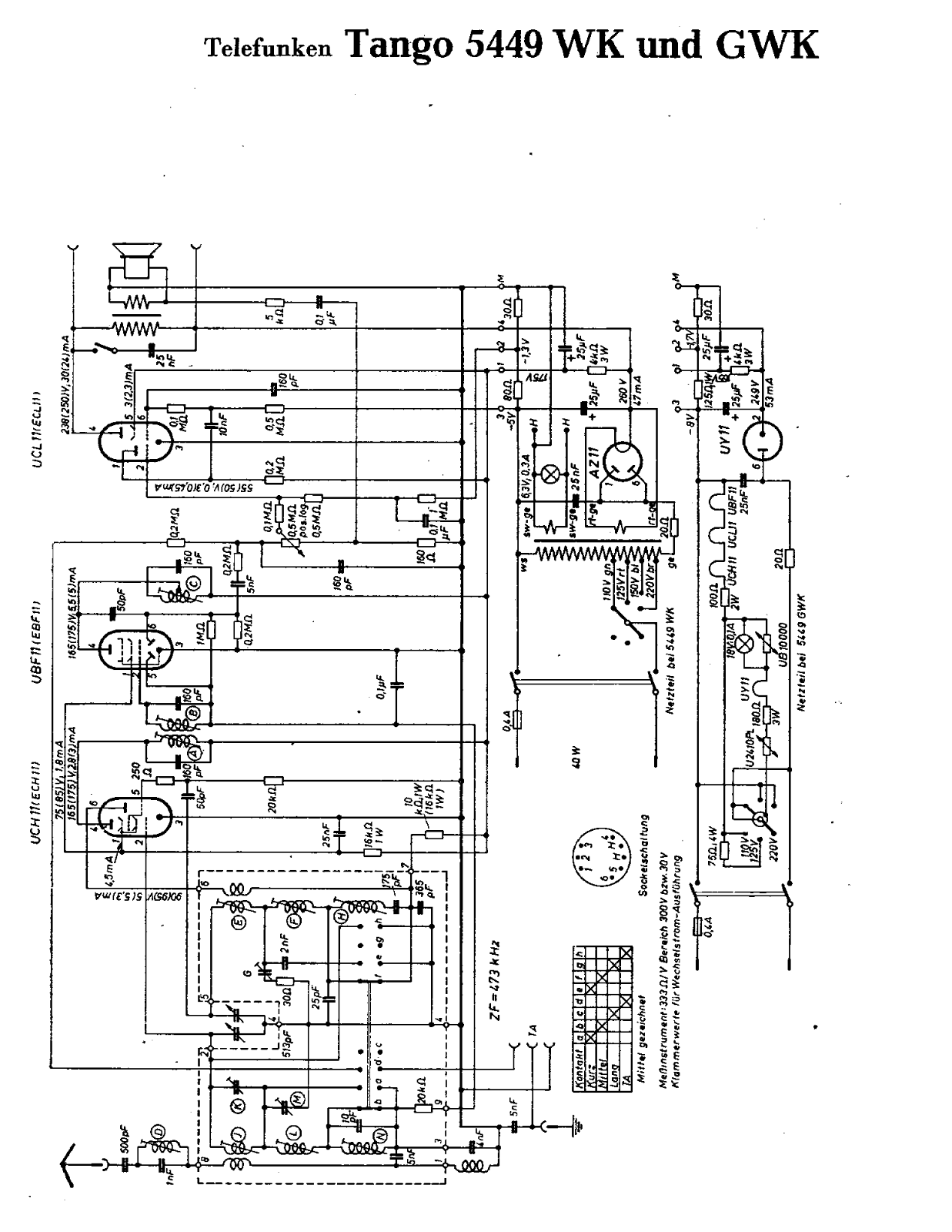 Telefunken Tango-5449-WK Schematic