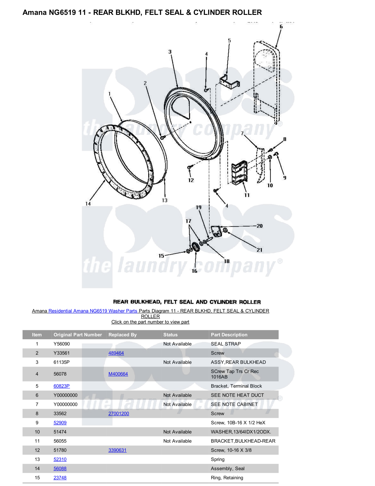 Amana NG6519 Parts Diagram