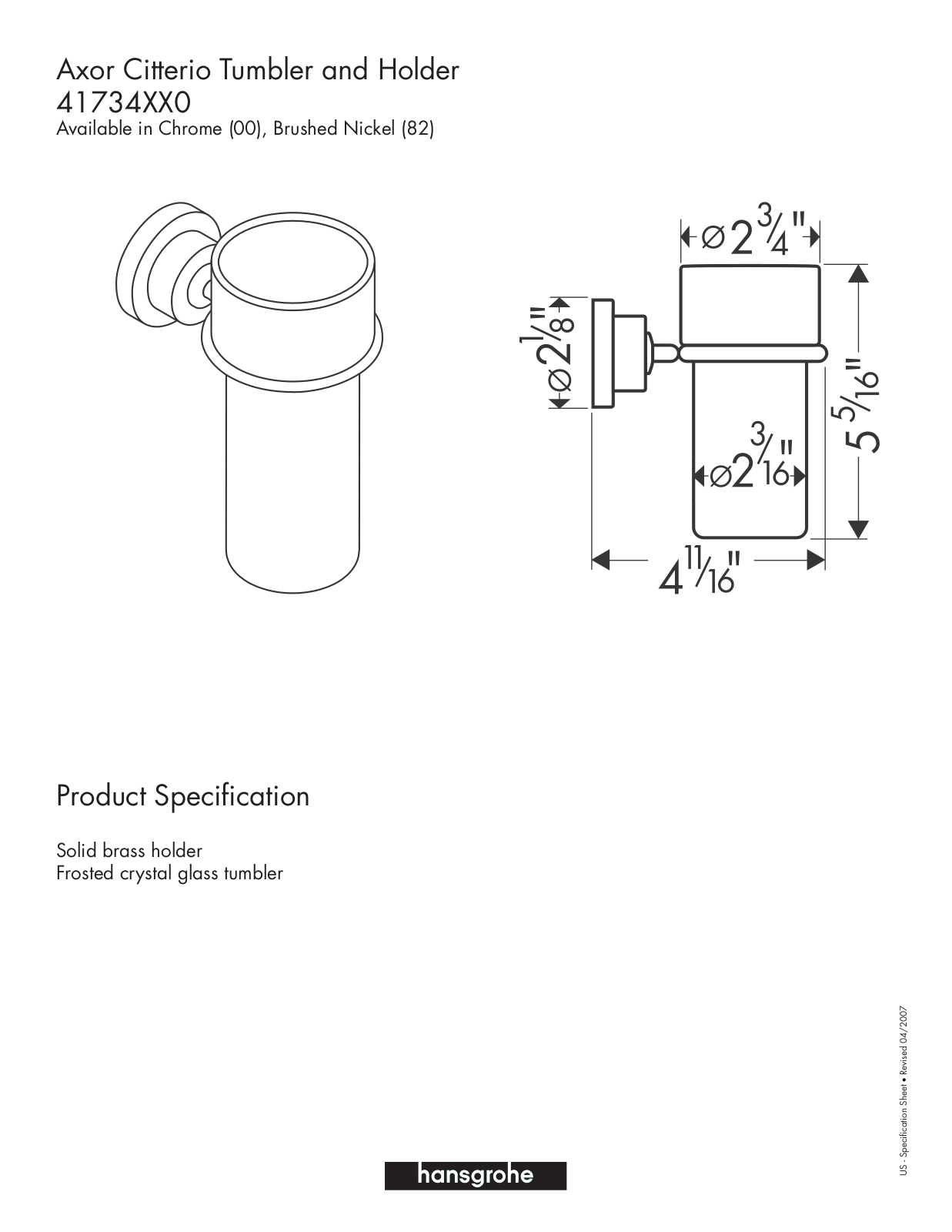 Axor 41734XX0 User Manual