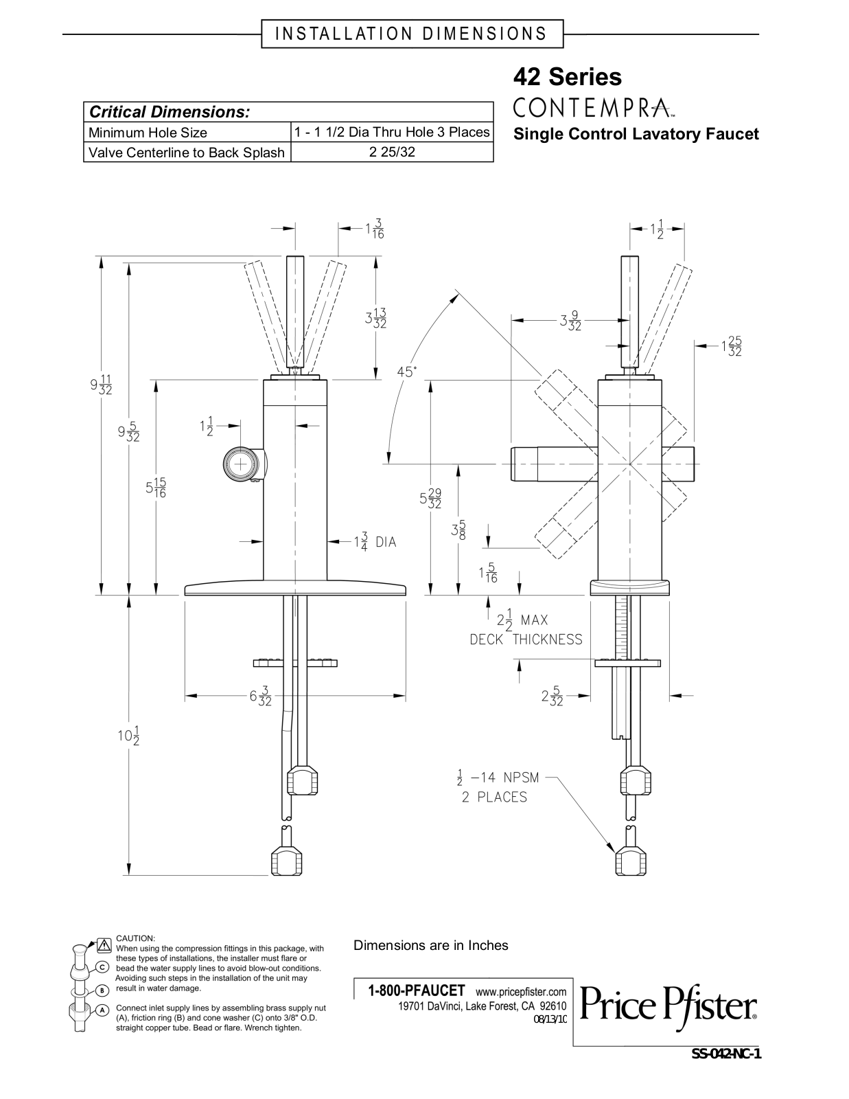 Pfister F-042-NK00 User Manual