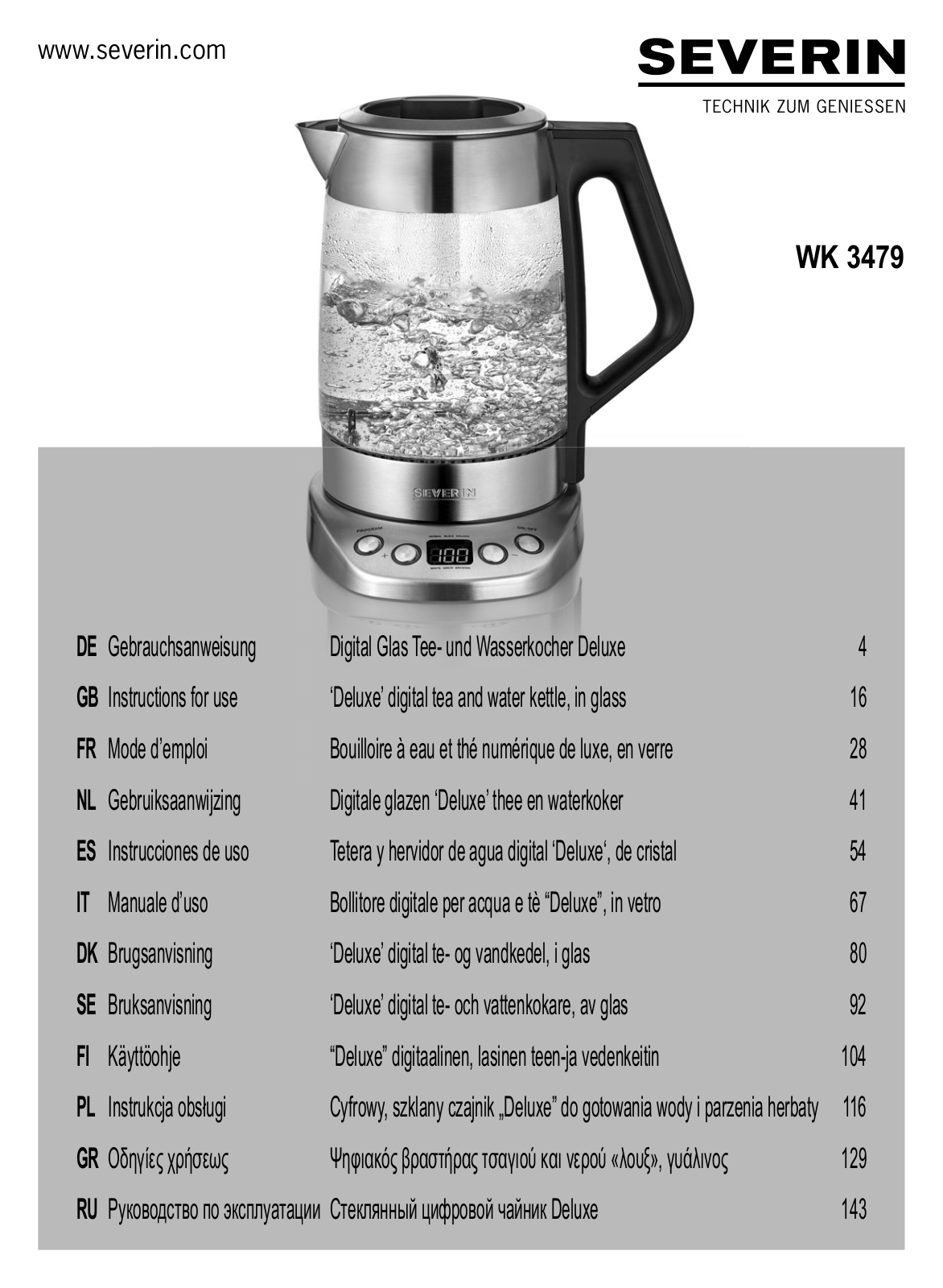 Severin WK 3479 operation manual