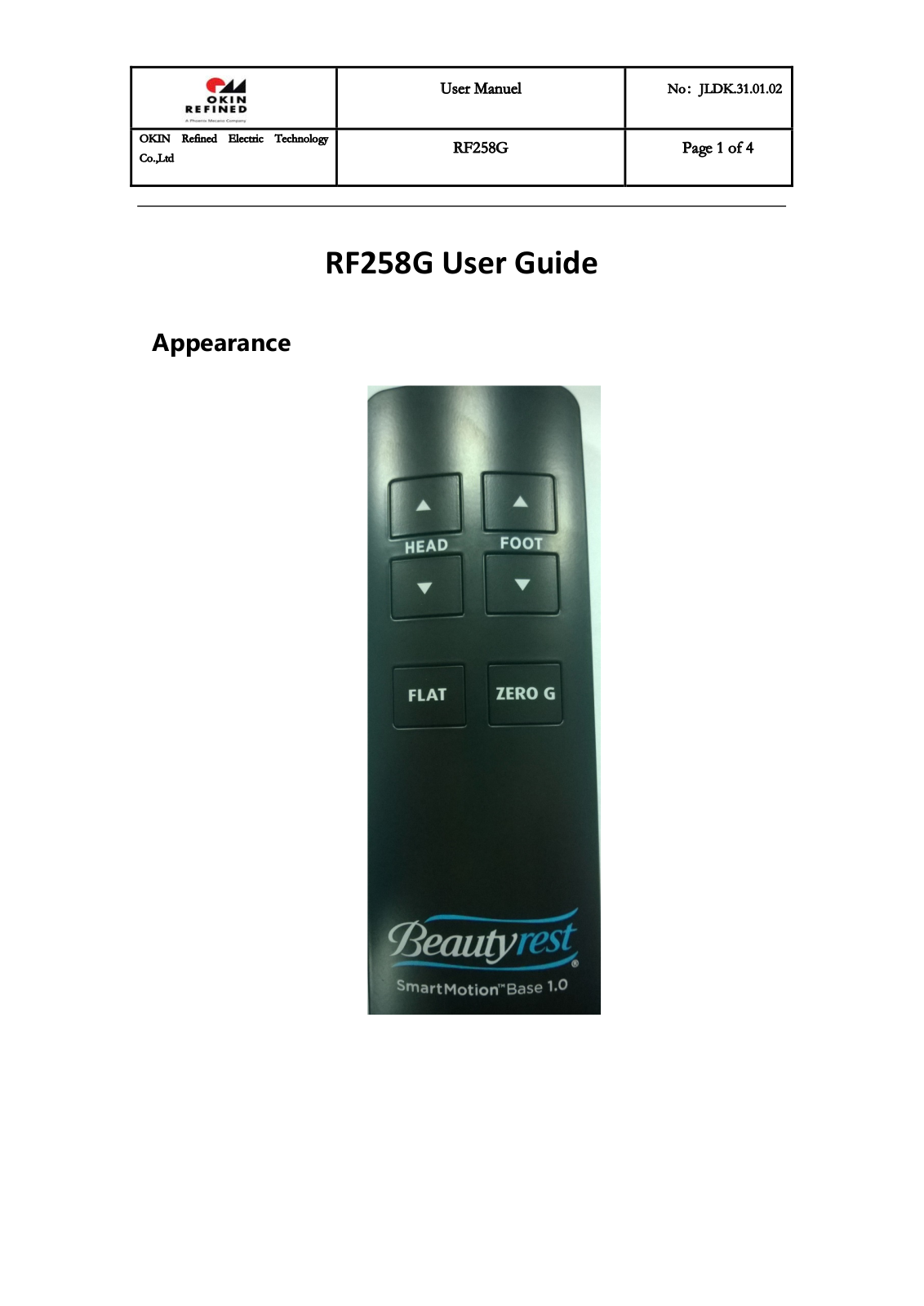 Keeson Technology RF258G Users Manual