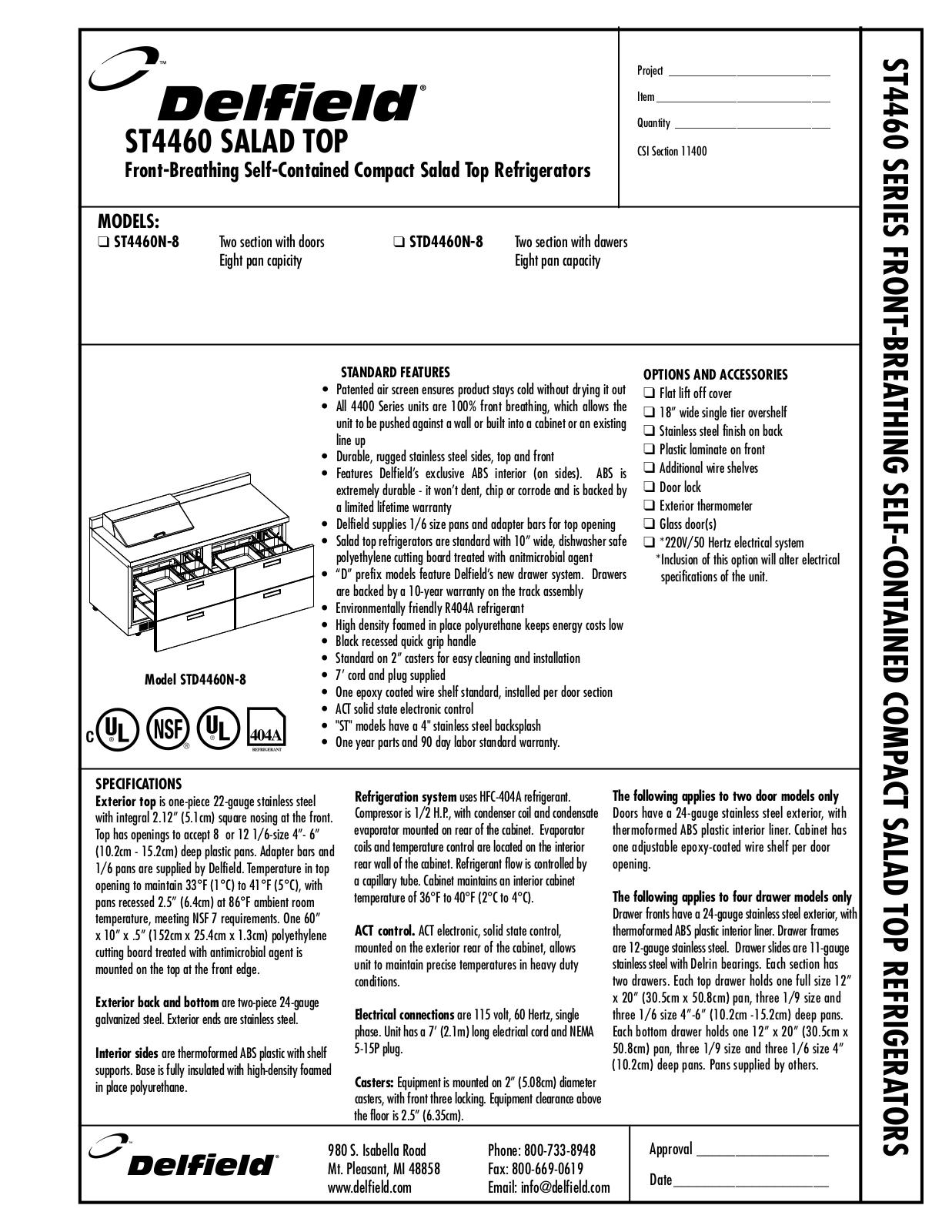 Delfield STD4460N-S, ST4460N-S User Manual