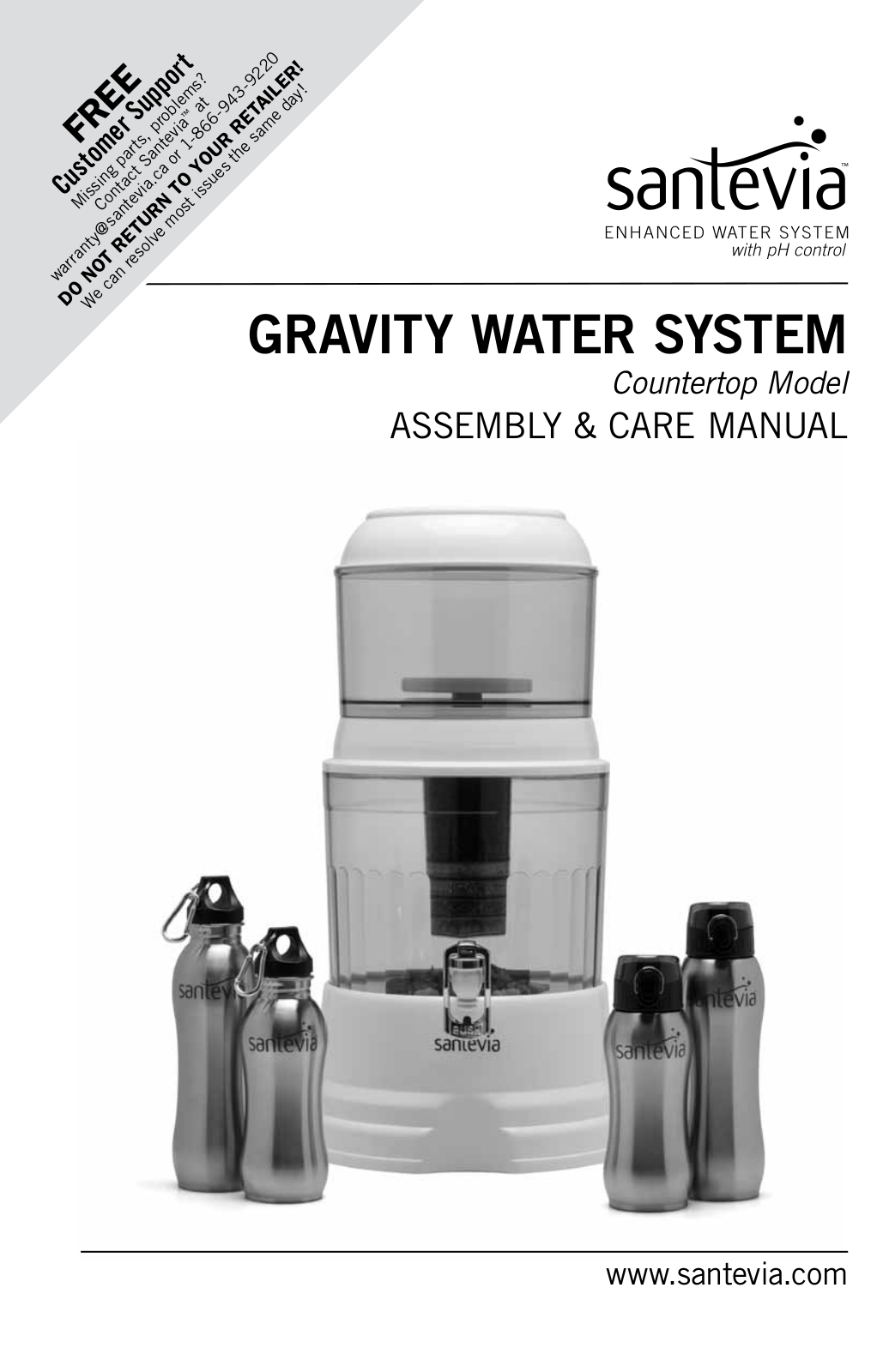 Santevia Gravity Water System Assembly, And Care Manual - ManualMachine.com