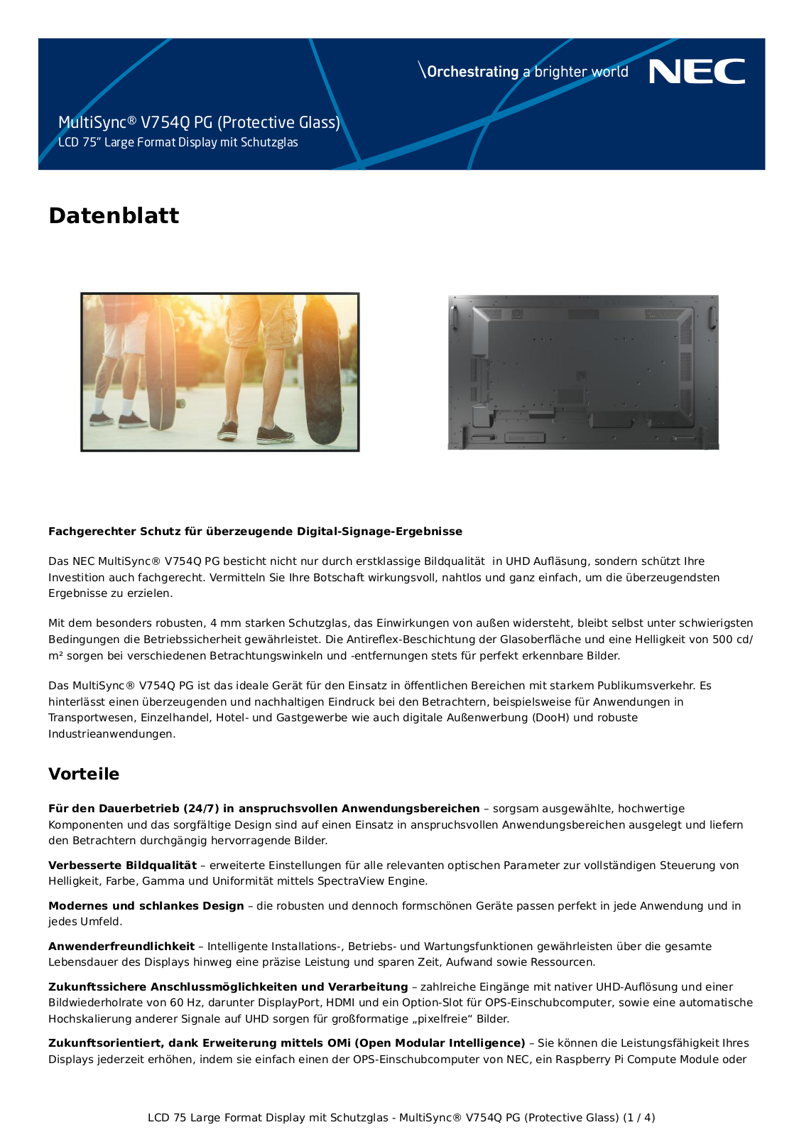 NEC V754Q PG Datenblatt