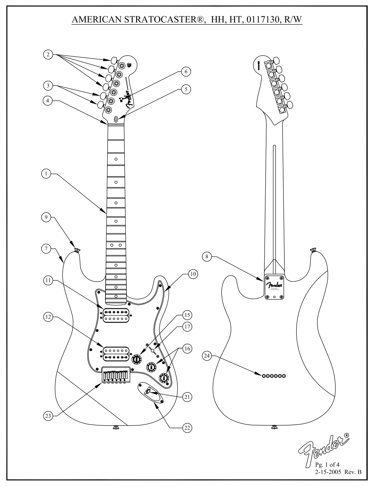 Fender American-Stratocaster-HH-HT Service Manual