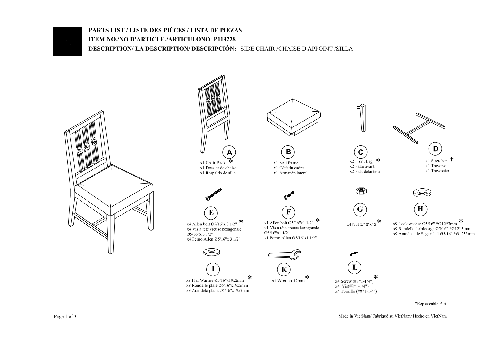 Pulaski P119228 Assembly Guide - ManualMachine.com