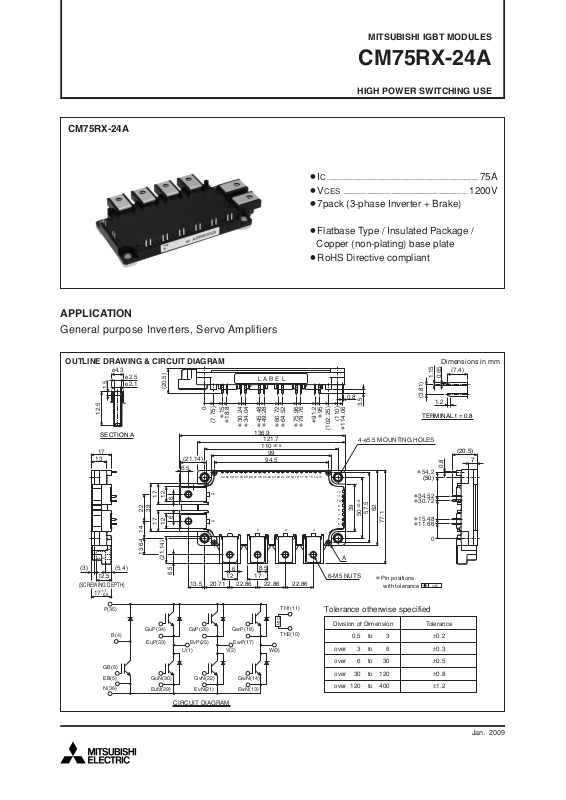 MITSUBISHI CM75RX-24A User Manual