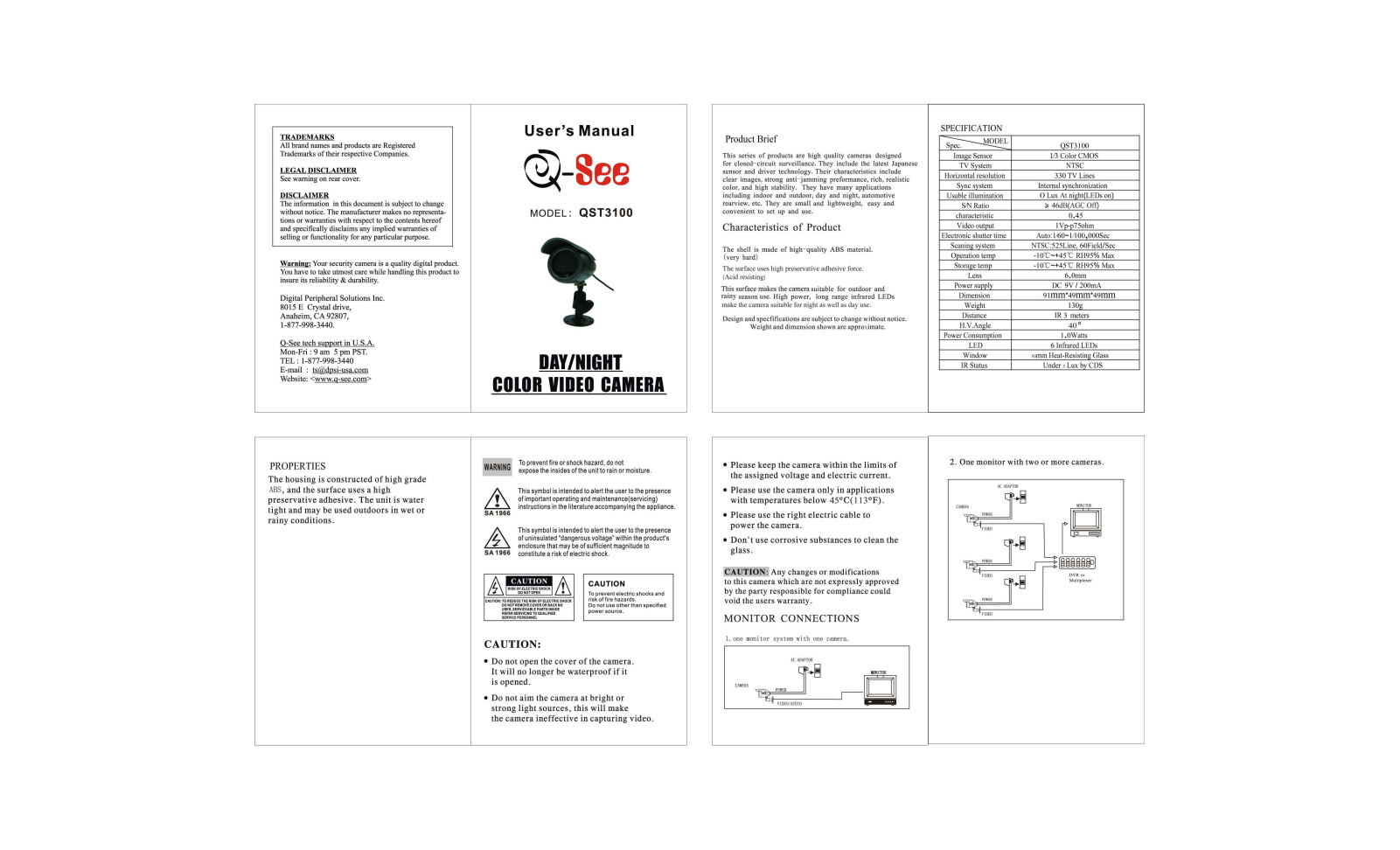 Q-See QST3100 User Manual