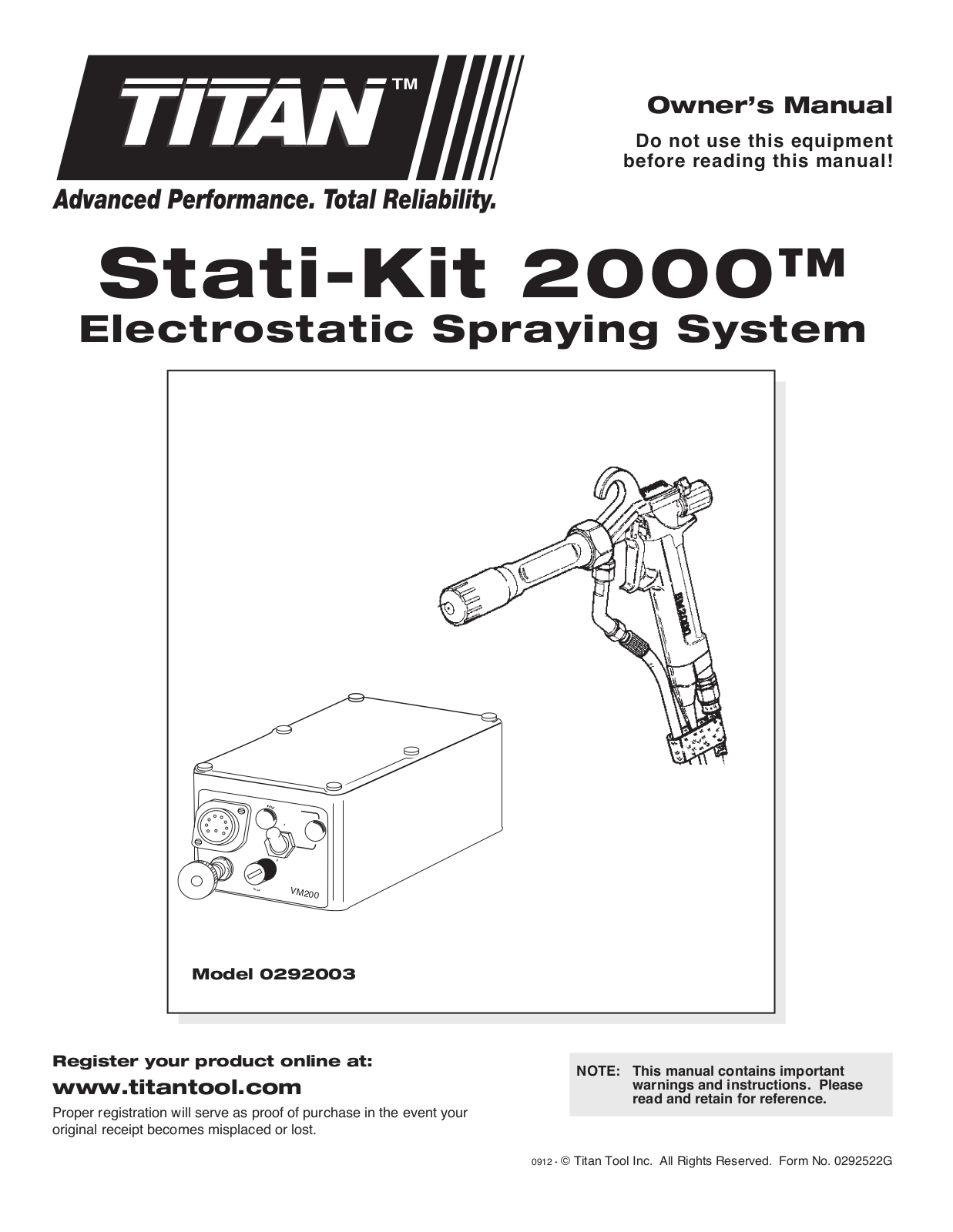 Titan 0292003 User Manual