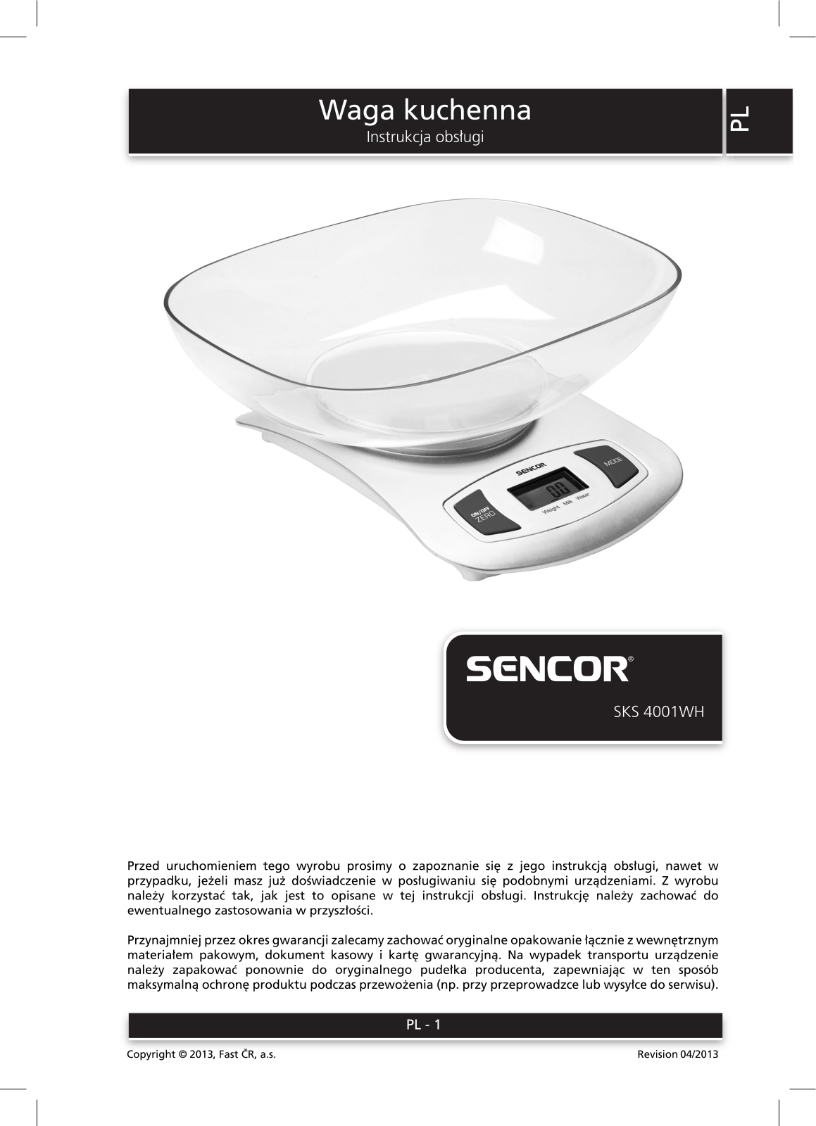 SENCOR SKS 4001 User guide - ManualMachine.com